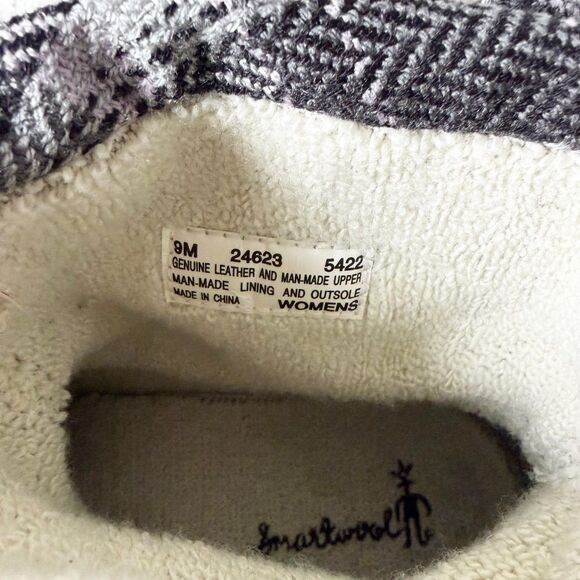 Timberland Smartwool Boots Women's 9 Black Suede Plaid Roll Down Button Cuff - Picture 10 of 11